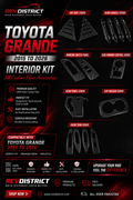 Toyota Grande 2015–2026 Carbon Fiber Interior Kit | Full Interior Trim Cover Set