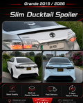Toyota Corolla Grande 2015–2026 Slim Ducktail Trunk Spoiler – Black