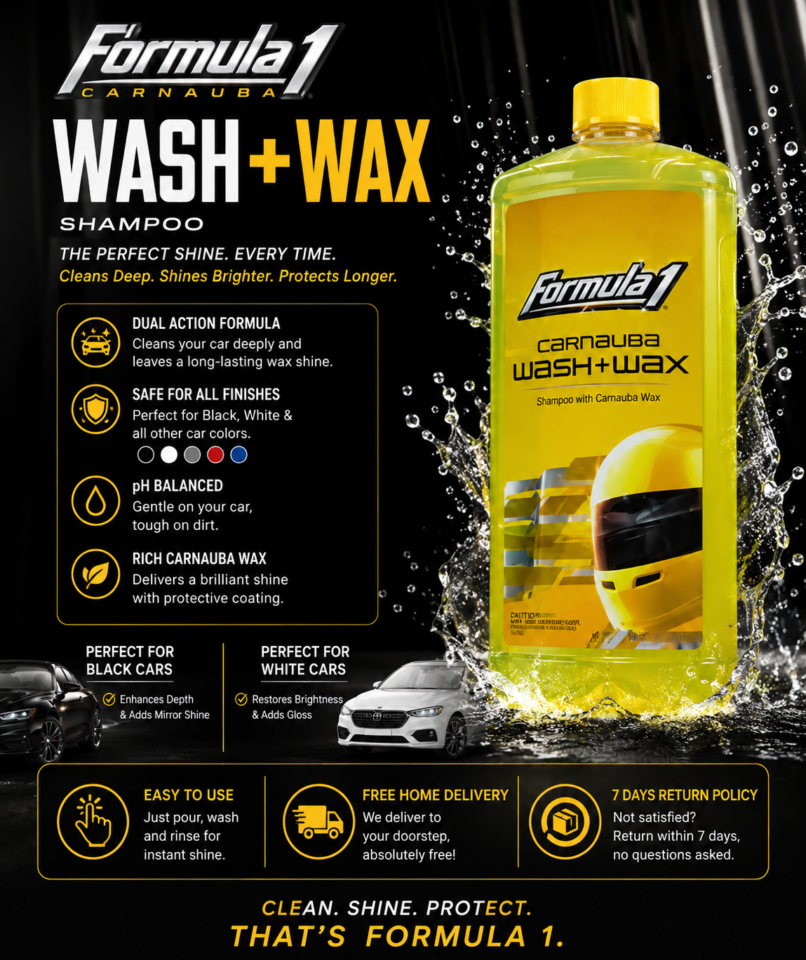 Formula 1 Carnauba Wash + Wax Car Shampoo