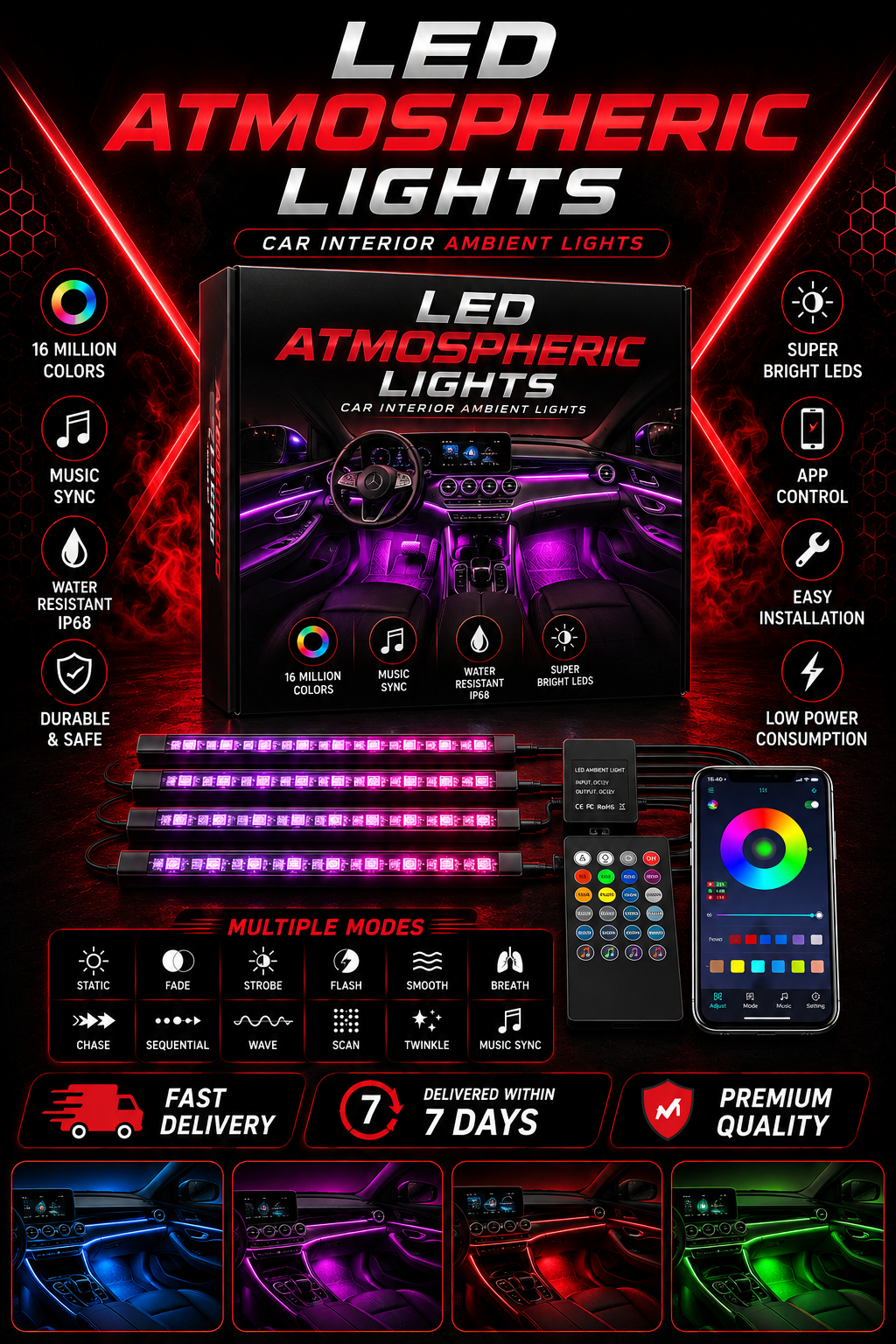 LED Car Atmospheric Lights
