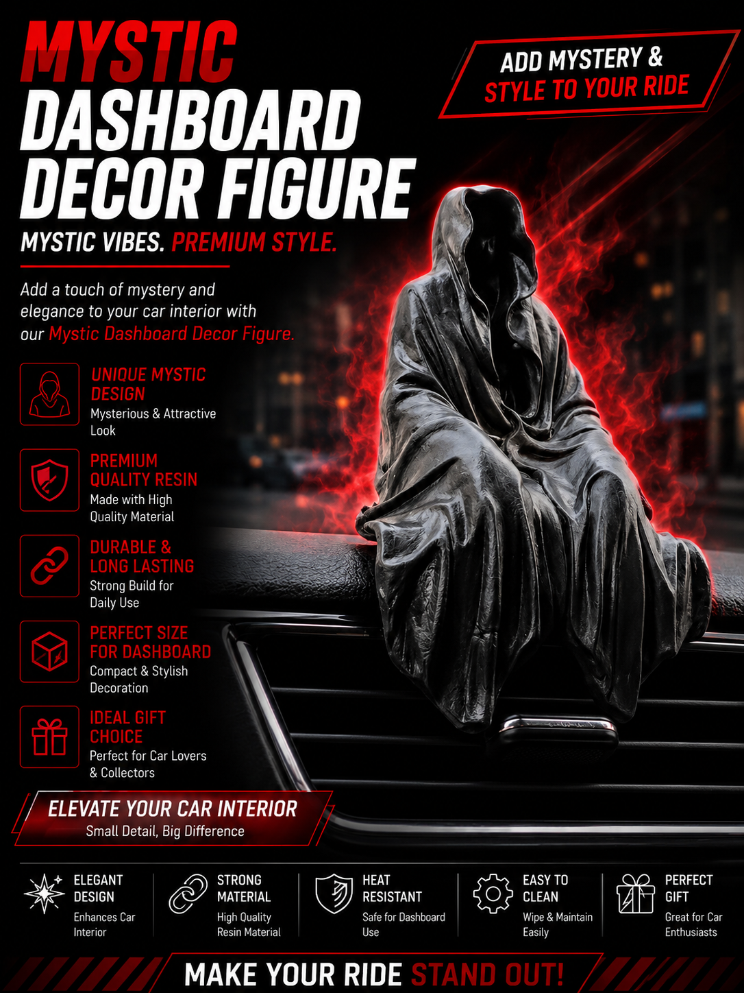 Mystic Hooded Dashboard Decor Figure